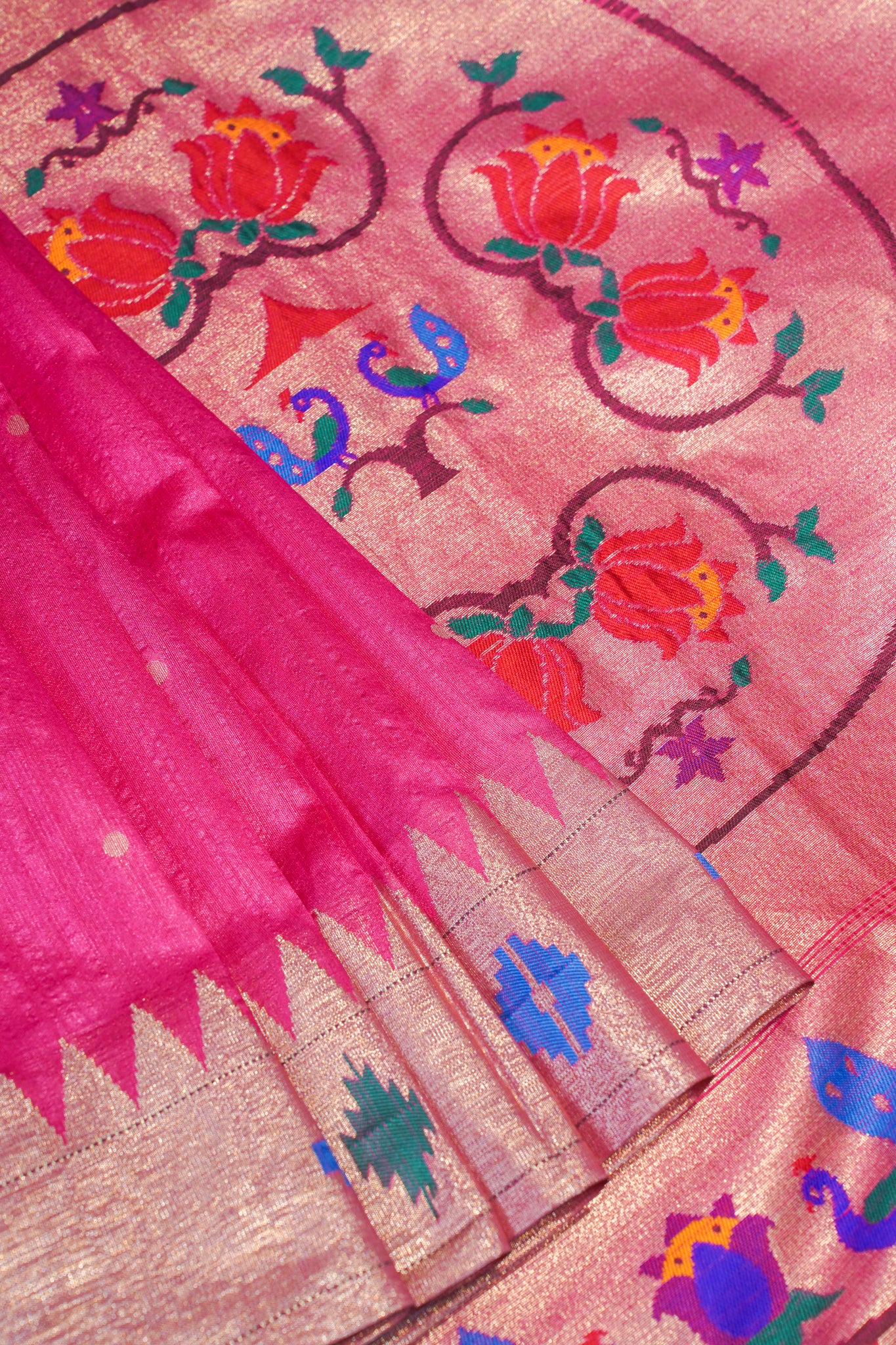 "UTSAV BANARAS 166" Banarasi Elegant Pink Peacock Paithani Saree