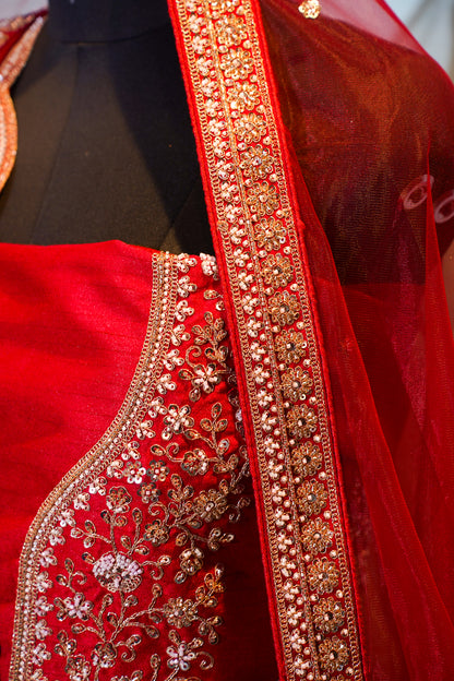 "Mansi 070" Banarasi Hand-Work Silk Lehenga