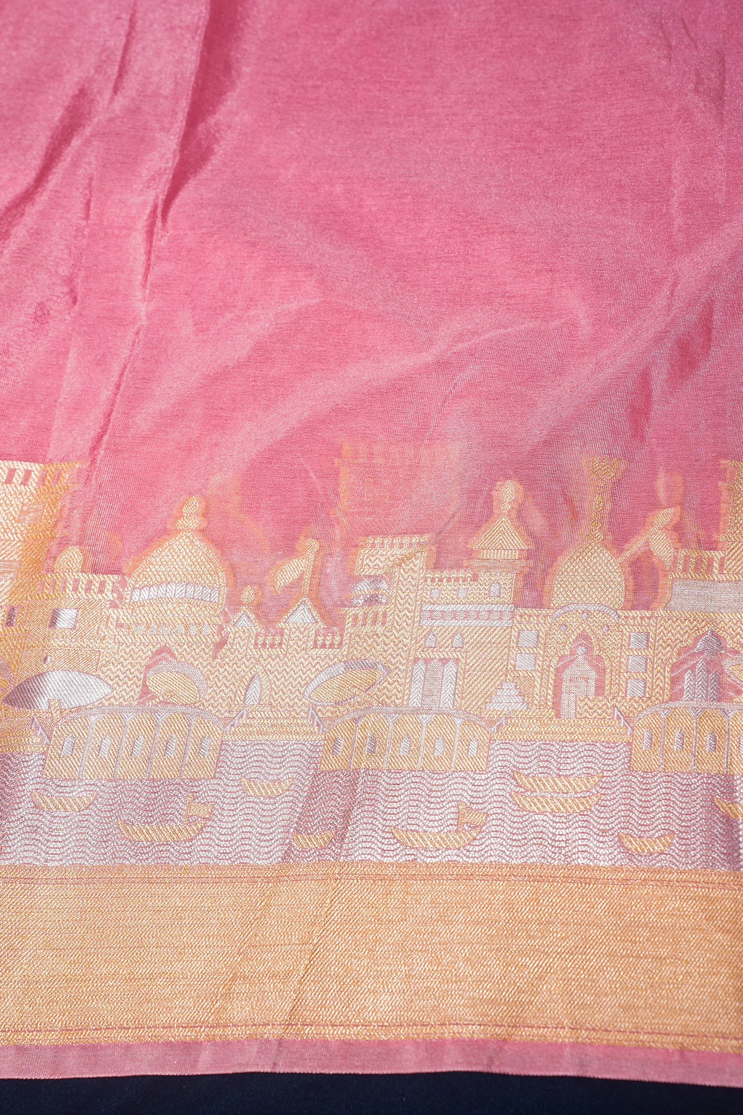 Light Pink Kashi Ghat Pattern Banarasi silk saree