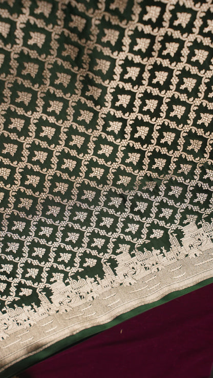 Banarasi Pure Massaru silk saree with Ghat Border