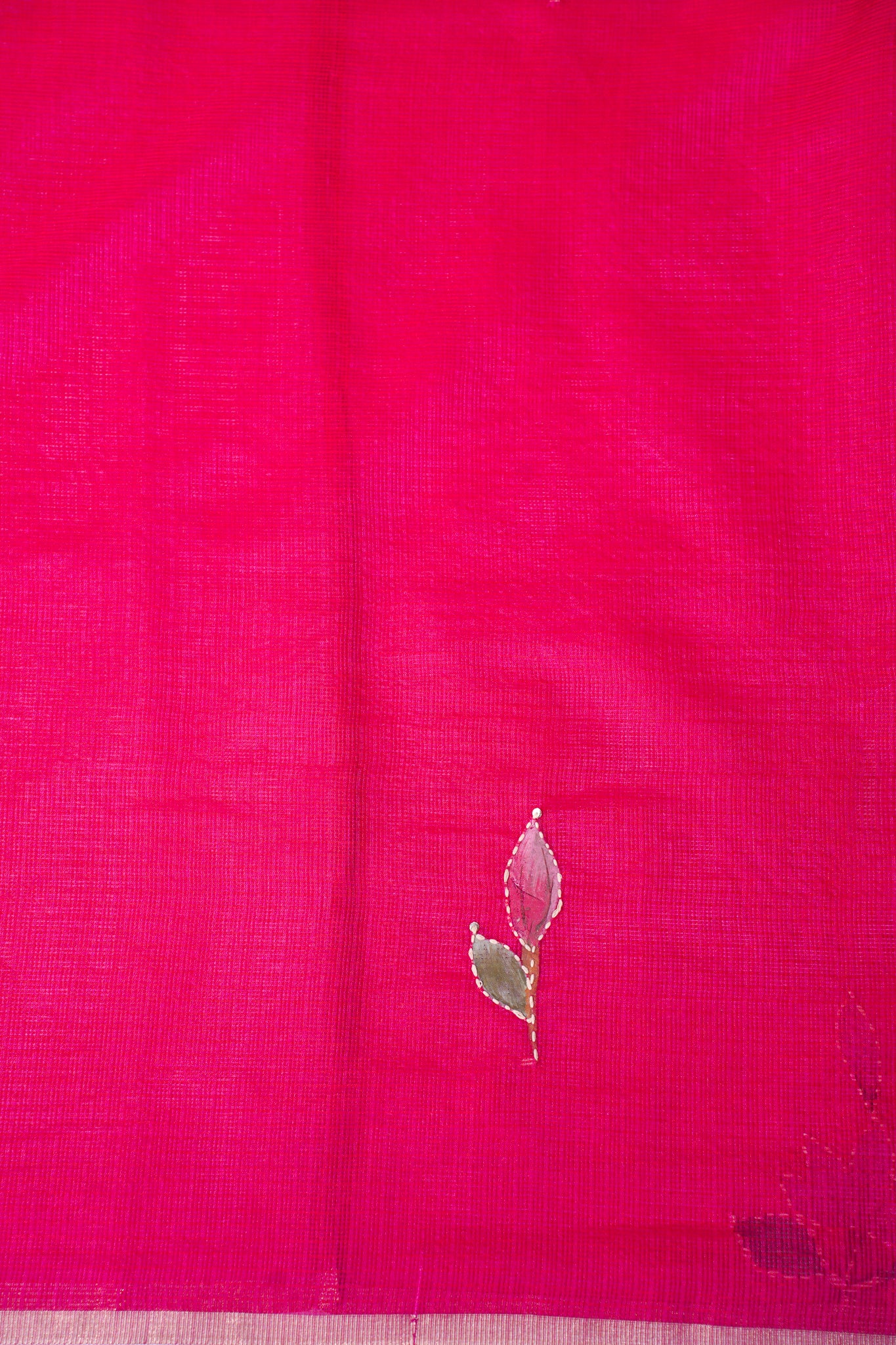 "UTSAV BANARAS 337" Banarasi Vibrant Rani Red Munga Silk Saree with Floral Applique Work