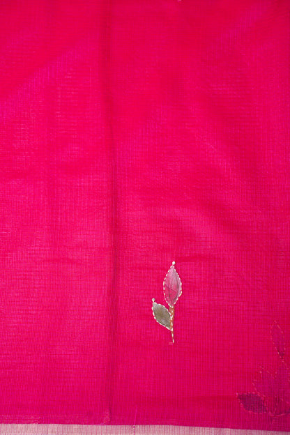 "UTSAV BANARAS 337" Banarasi Vibrant Rani Red Munga Silk Saree with Floral Applique Work