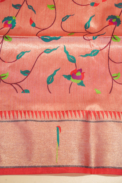 "UTSAV BANARAS 184" Banarasi Red Peacock Silk Saree