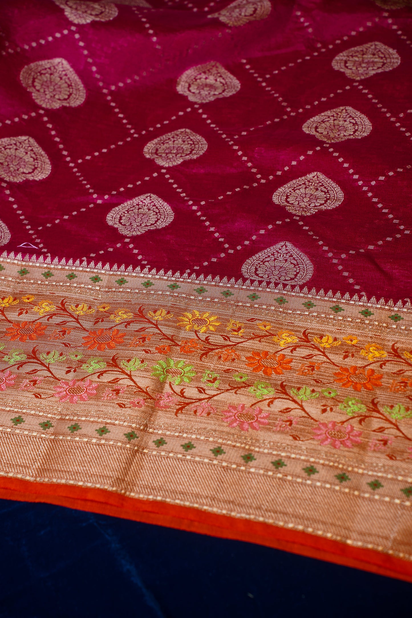 Magenta Banarasi Dupion Silk Saree