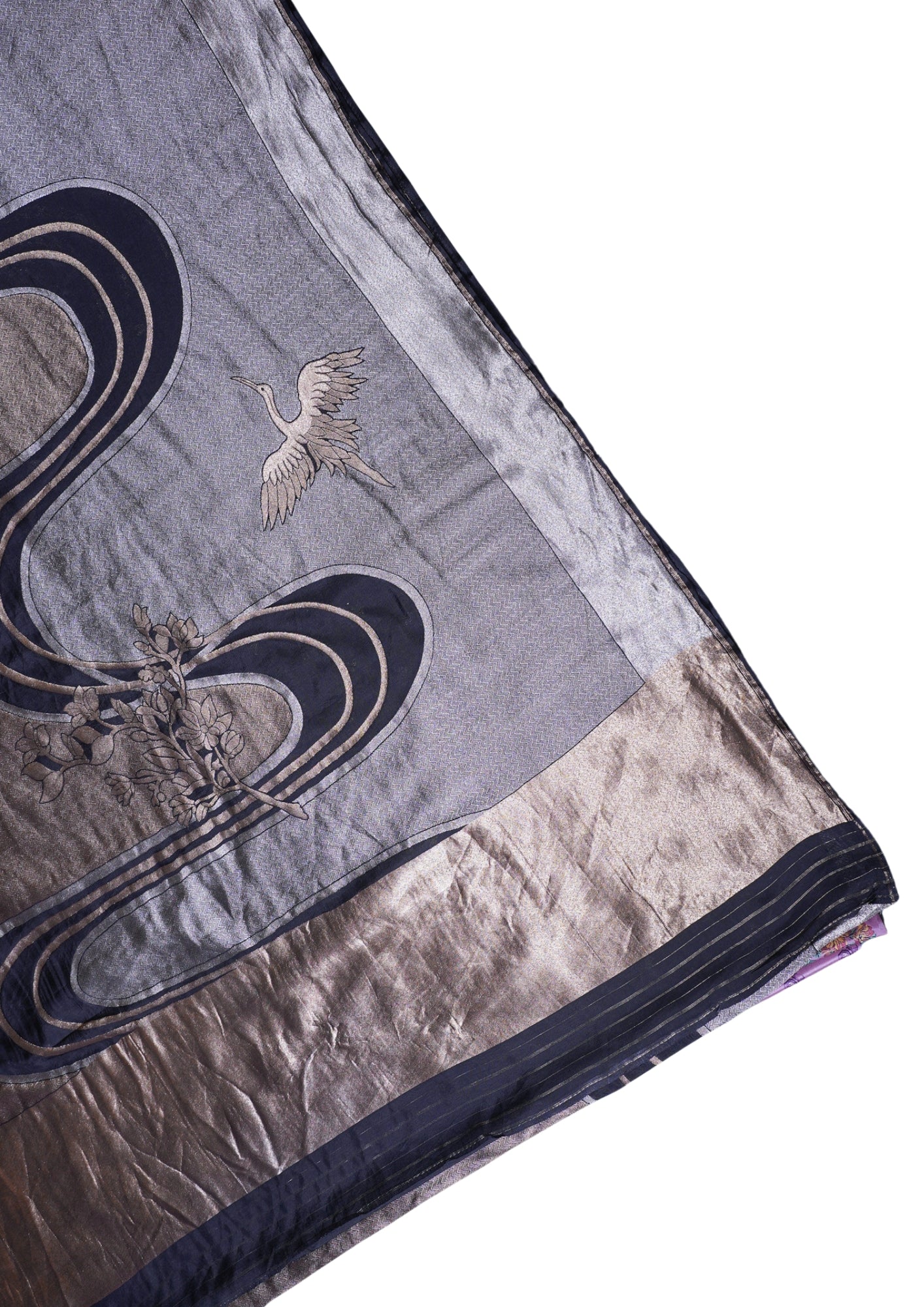 "WAAH BANARAS 035" Banarasi Black Designer Tissue Silk Saree