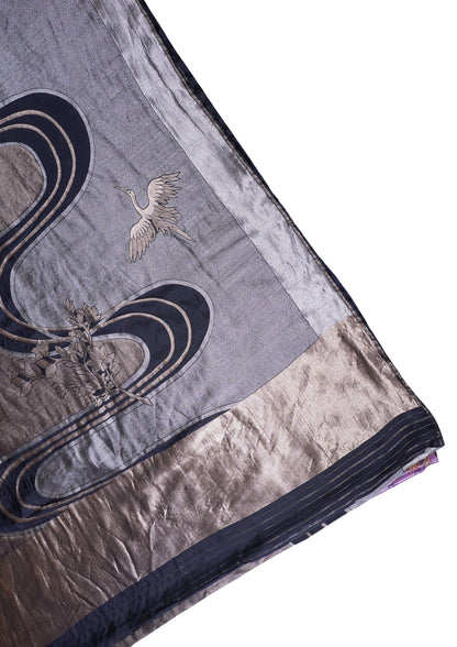 "WAAH BANARAS 035" Banarasi Black Designer Tissue Silk Saree