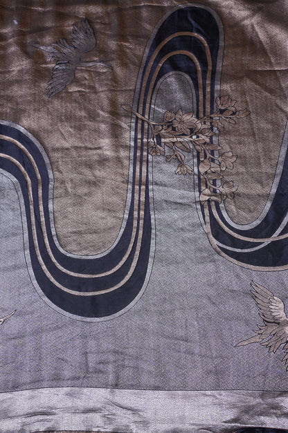 "WAAH BANARAS 035" Banarasi Black Designer Tissue Silk Saree