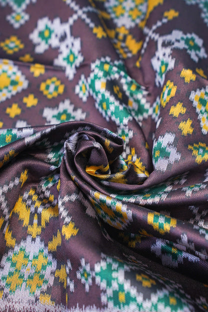 "UTSAV BANARAS 175" Banarasi Elegant Brown Ikat Silk Saree