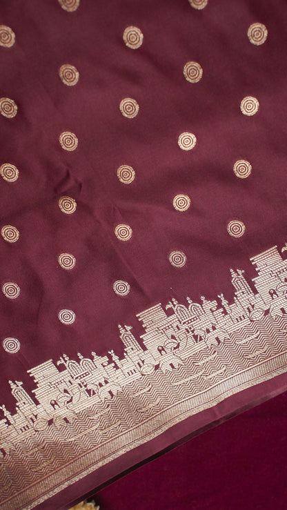 Banarasi Pure Massaru silk saree with Ghat Border