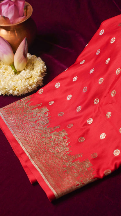 Banarasi Pure Massaru silk saree with Ghat Border