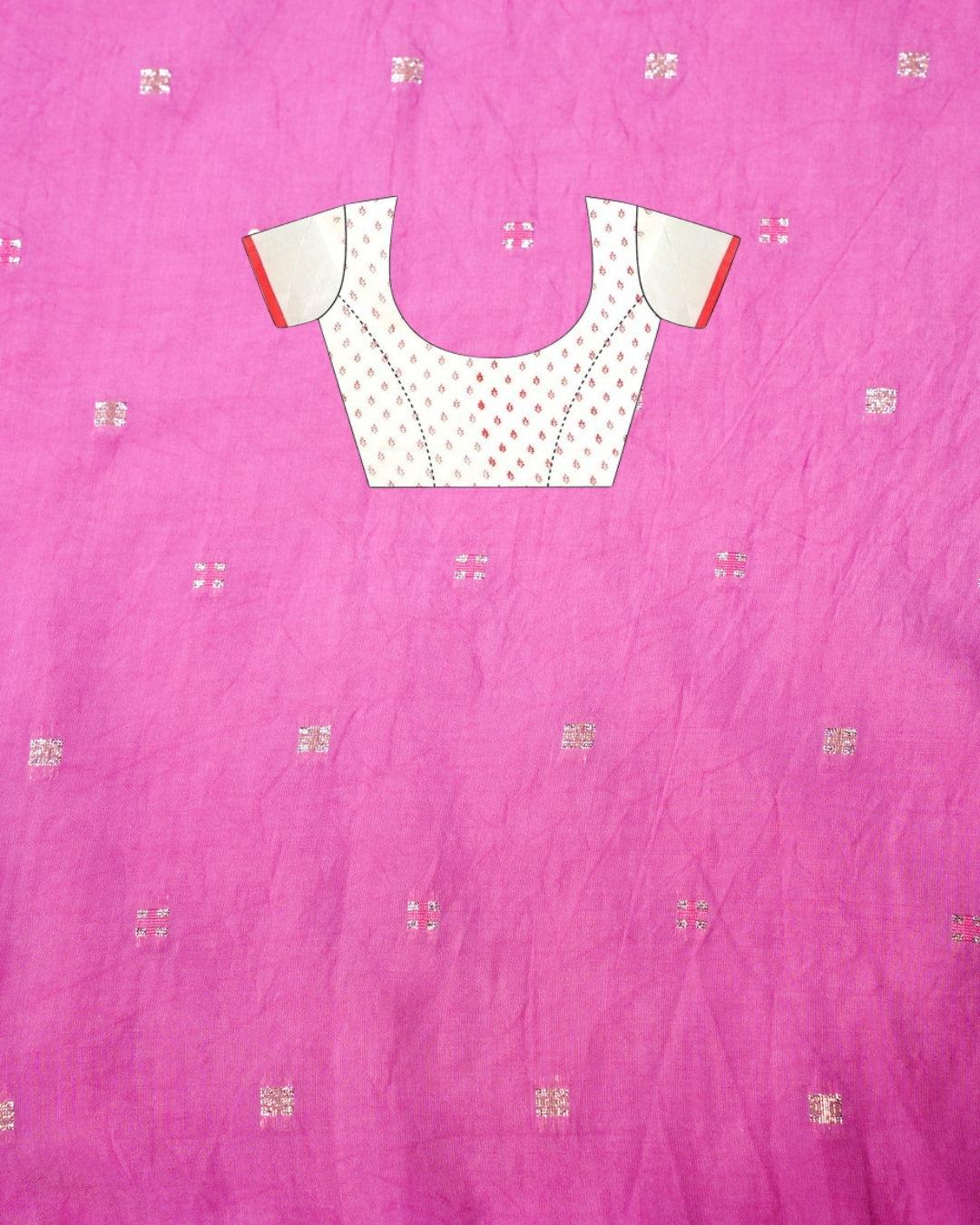 "WAAH BANARAS 120" Banarasi Magenta Pink Linen Silk Saree With Pencil Sketch Peacock Embroidery