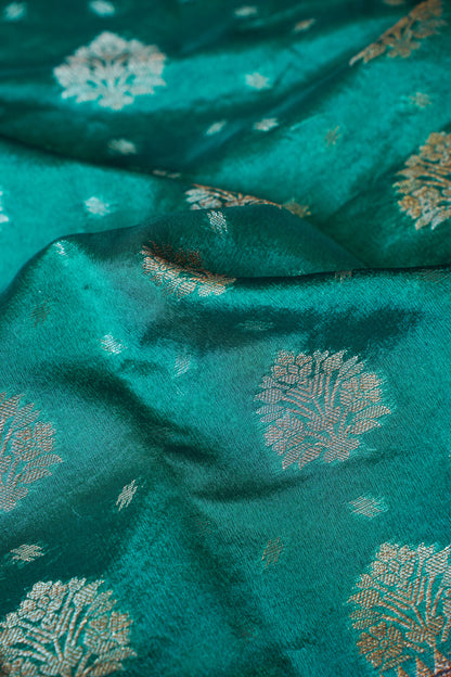 Rama Green Banarasi Dupion Silk Saree