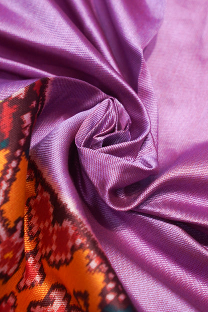 "UTSAV BANARAS 183" Banarasi Elegant Purple Silk Saree With Traditional Ikat Inspired Border