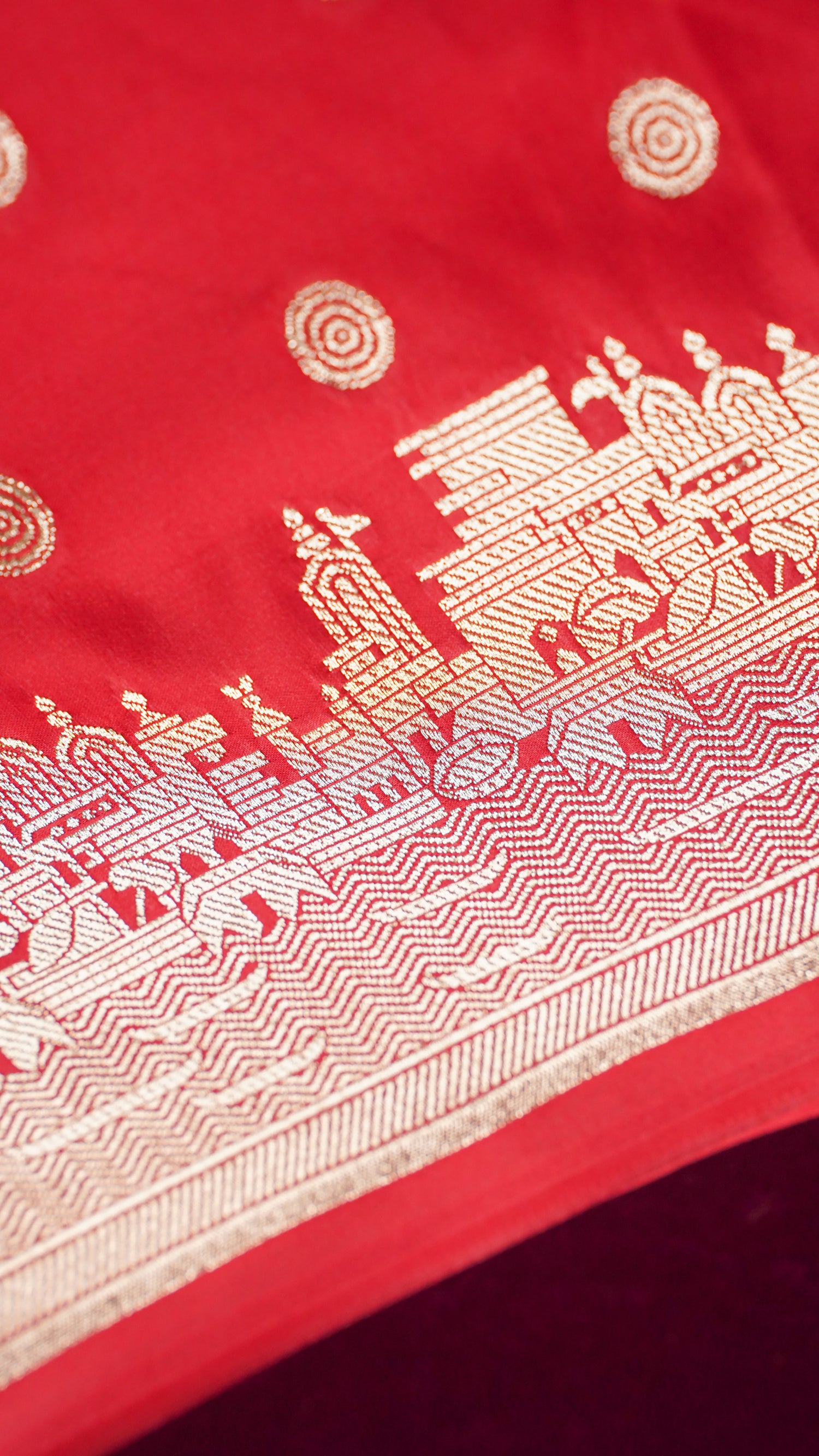 "WAAH BANARAS 055I" Banarasi Pure Mashru silk saree with Ghat Border