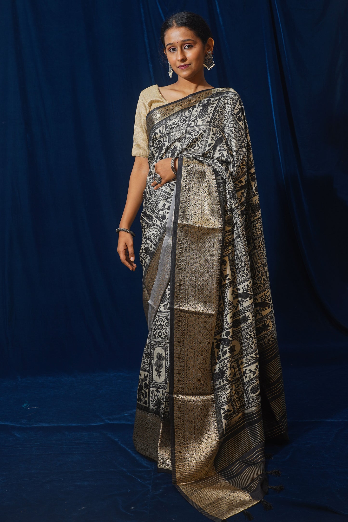 Natural Moonga Georgette Saree with Handloom Border