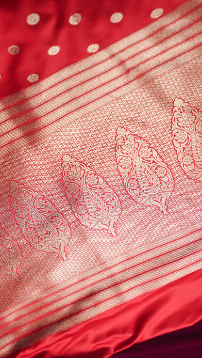 Banarasi Pure Massaru silk saree with Ghat Border