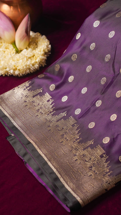 Banarasi Pure Massaru silk saree with Ghat Border