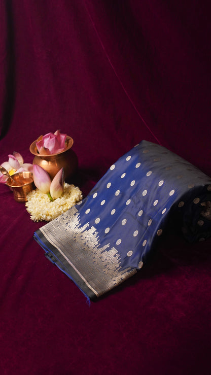 Banarasi Pure Massaru silk saree with Ghat Border