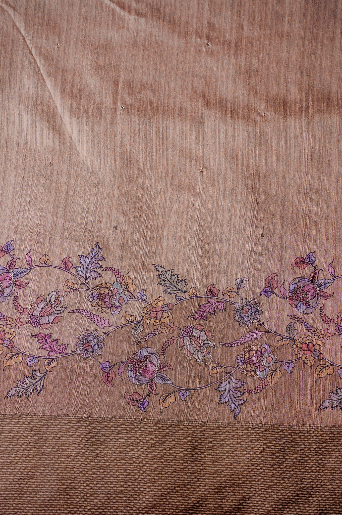 "UTSAV BANARAS 281" Banarasi Earthy Beige Aari Pita Work Matka Silk Saree