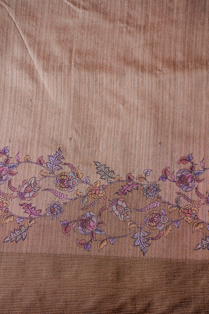 "UTSAV BANARAS 281" Banarasi Earthy Beige Aari Pita Work Matka Silk Saree