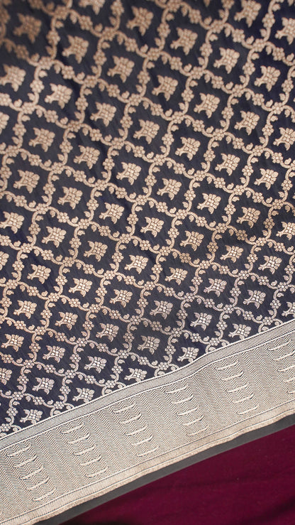 Banarasi Pure Massaru silk saree with Ghat Border