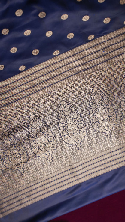 Banarasi Pure Massaru silk saree with Ghat Border