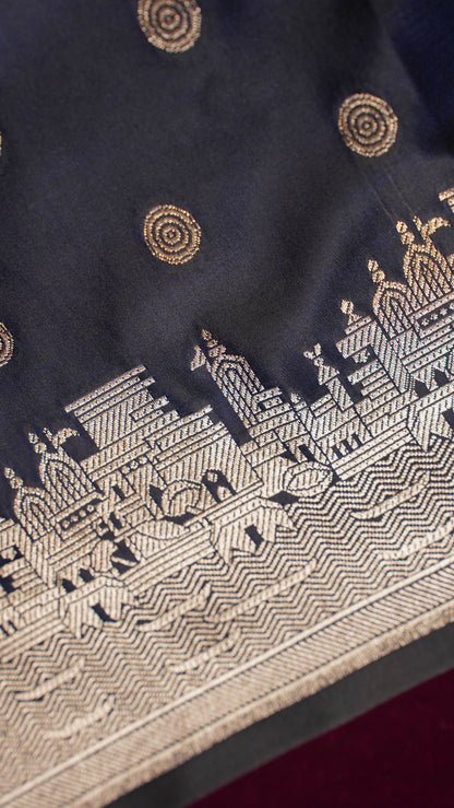 Banarasi Pure Massaru silk saree with Ghat Border