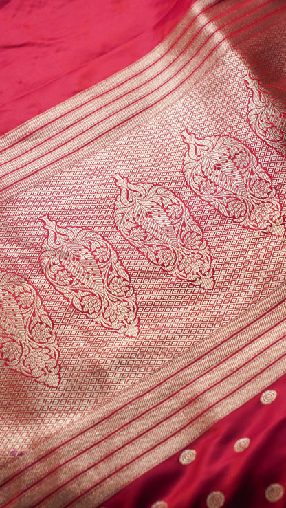 Banarasi Pure Massaru silk saree with Ghat Border