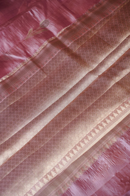 Onion Pink Pure Kadwa Boota Banarasi Saree