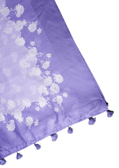 "UTSAV BANARAS 278" Banarasi Elegant Lavender Aari Work Matka Silk Saree