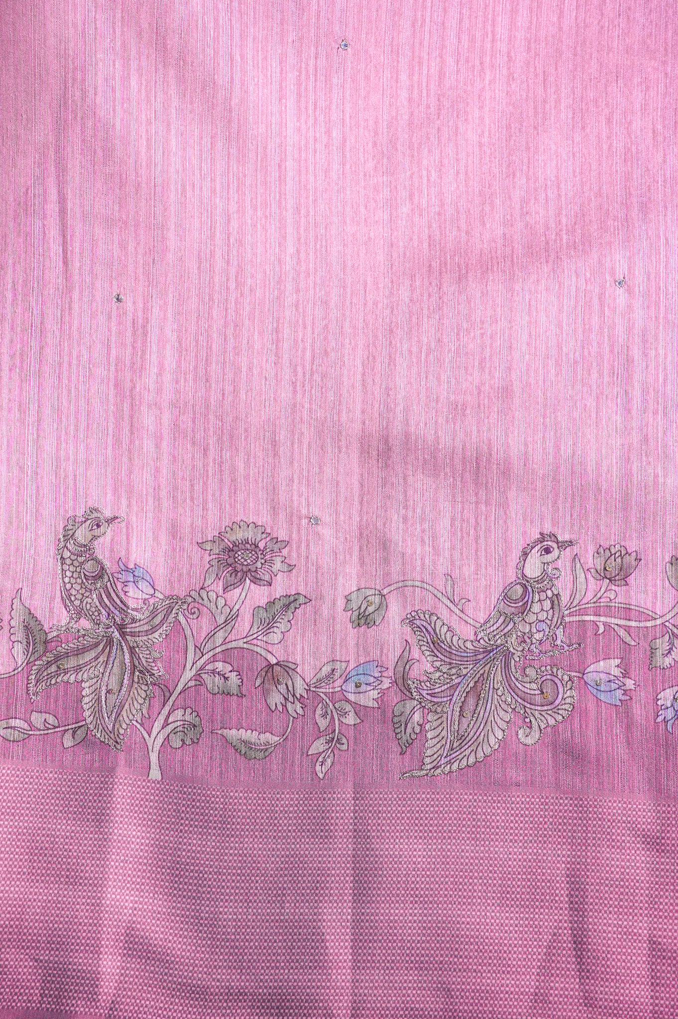 UTSAV BANARAS 279" Banarasi Onion Pink Artistic Aari Pita Work Matka Silk Saree