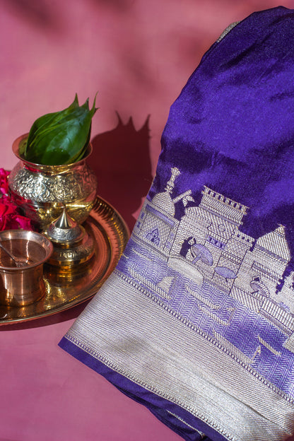 Sita Pink Kashi Ghat Pattern Banarasi Silk Saree