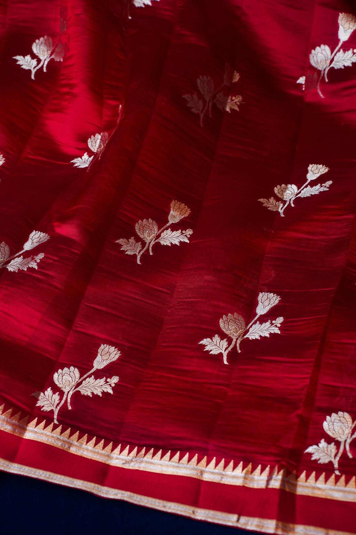 Red Pure Banarasi Dodama Silk Saree