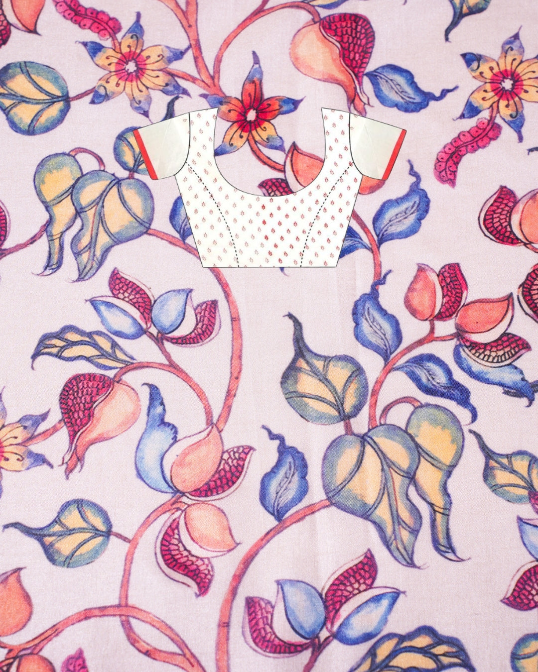 "UTSAV BANARAS 345" Banarasi Cream Munga Silk Saree With Multicolored Pomegranate &amp; Bird Applique Embroidery