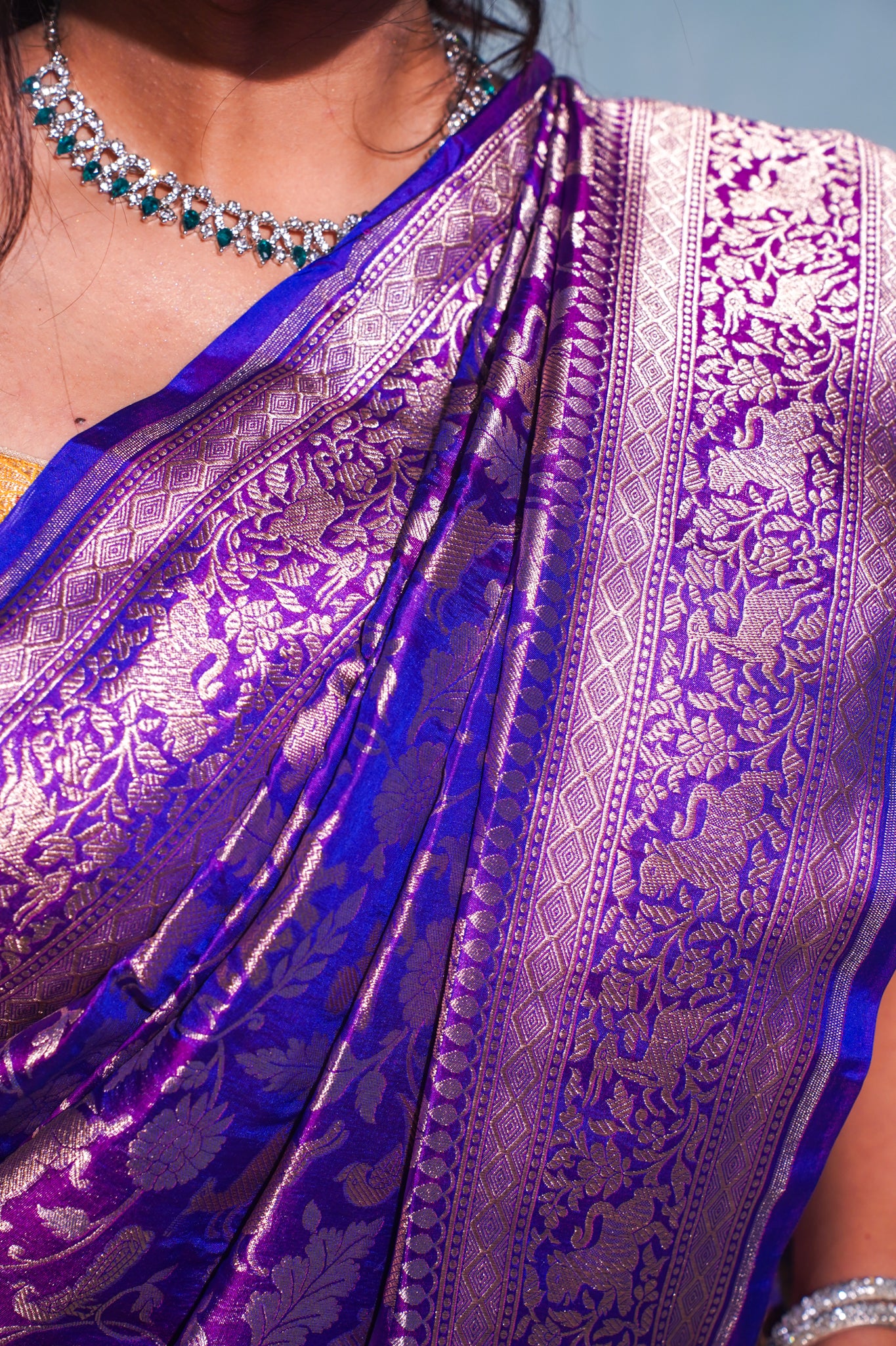 "Virasat 266" Banarasi Pure Silk Upadaa Real Jaal Shikargah Saree