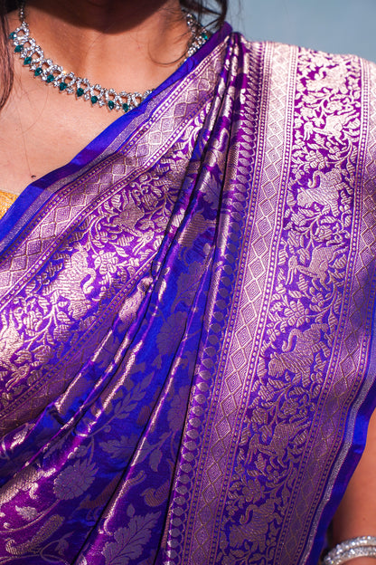 "Virasat 266" Banarasi Pure Silk Upadaa Real Jaal Shikargah Saree