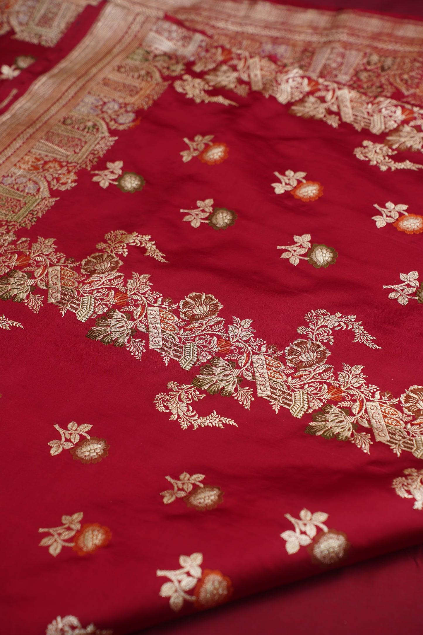 Maroon Pure Kadwa Banarasi Handloom Wedding Saree