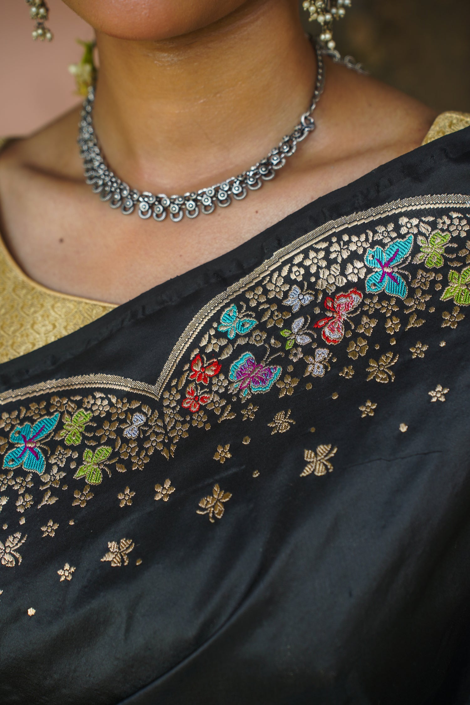 "VIRASAT 012" Black Pure Katan Silk Banarasi Handloom Saree