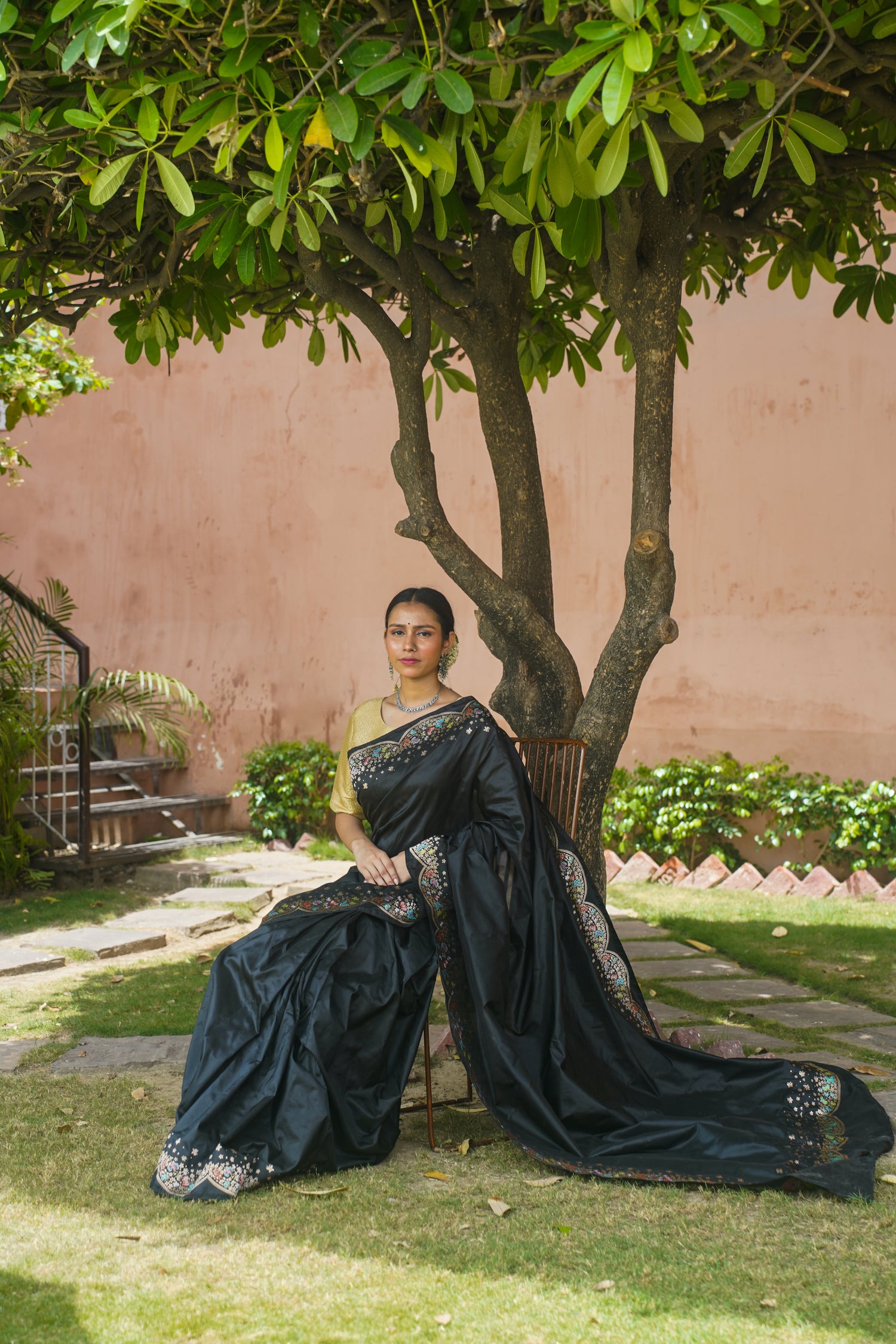"VIRASAT 012" Black Pure Katan Silk Banarasi Handloom Saree