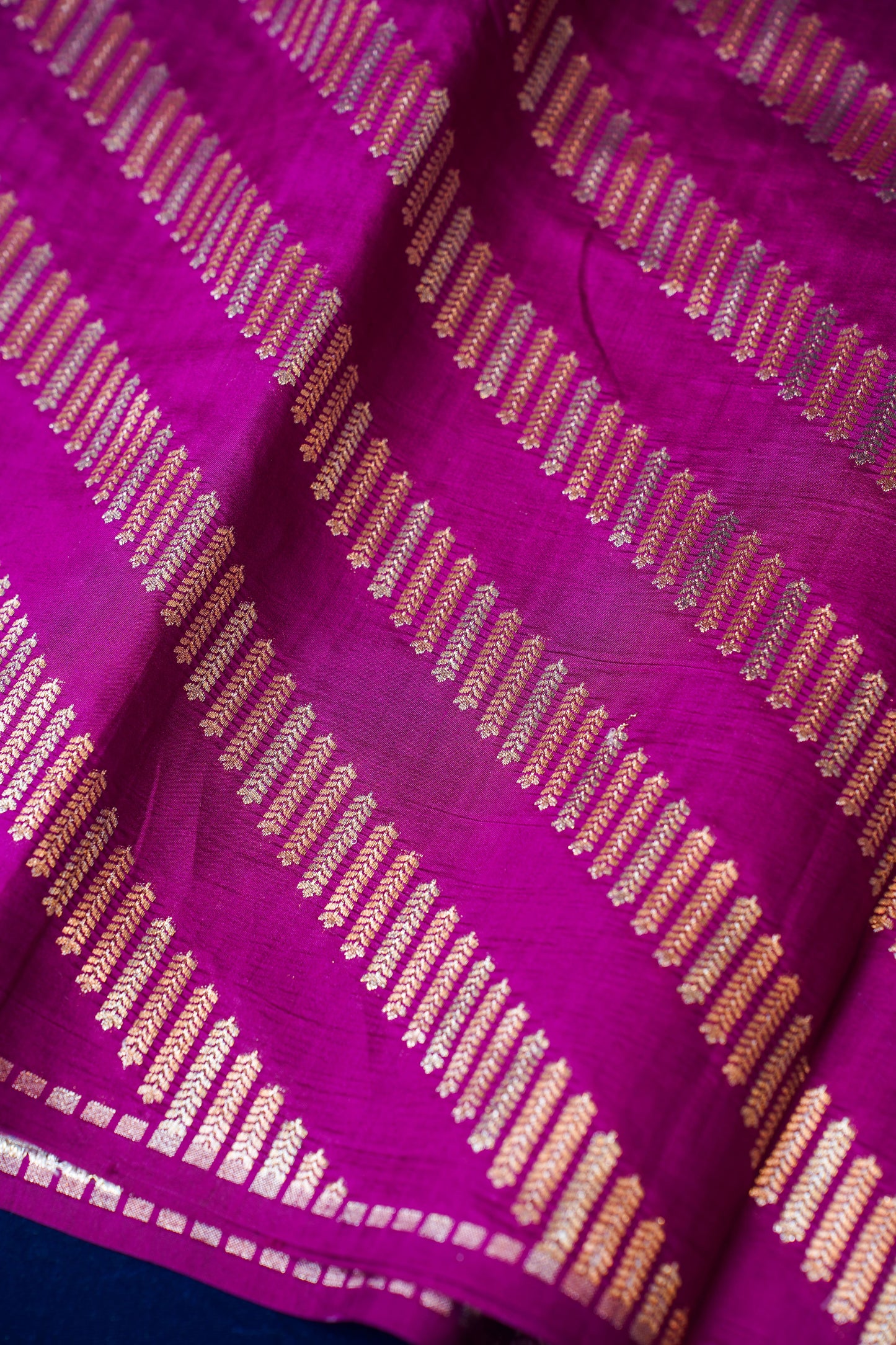 Dark Purple Pure Banarasi Dodama Silk Saree