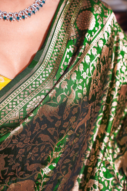 "Virasat 265" Banarasi Pure Brocade Zari Shikargah Silk Saree