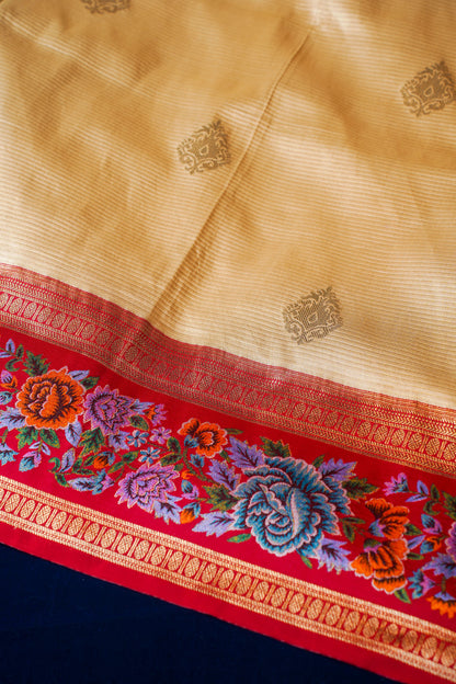 Golden Pure Banarasi Silk Handloom Saree