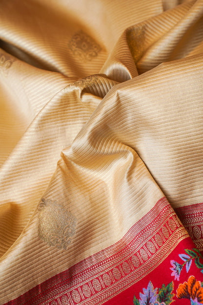 Golden Pure Banarasi Silk Handloom Saree