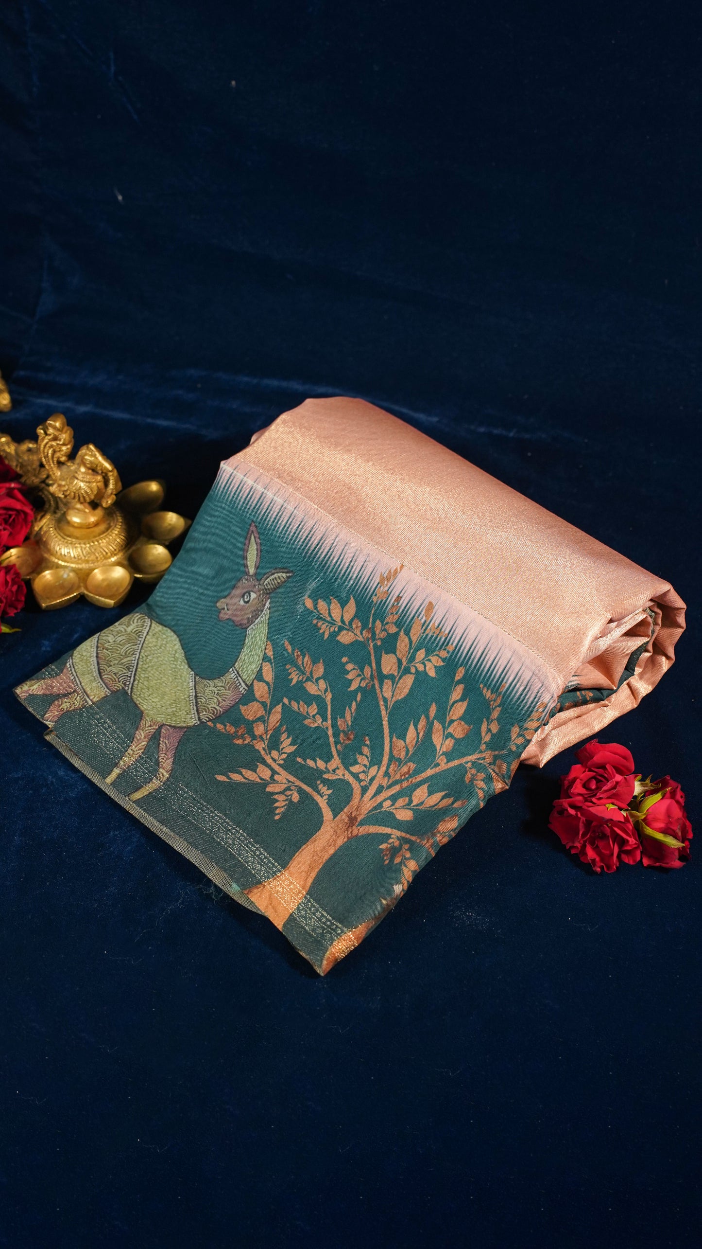 "UTSAV BANARAS 153" Banarasi Peach-Pink Tissue Silk Saree