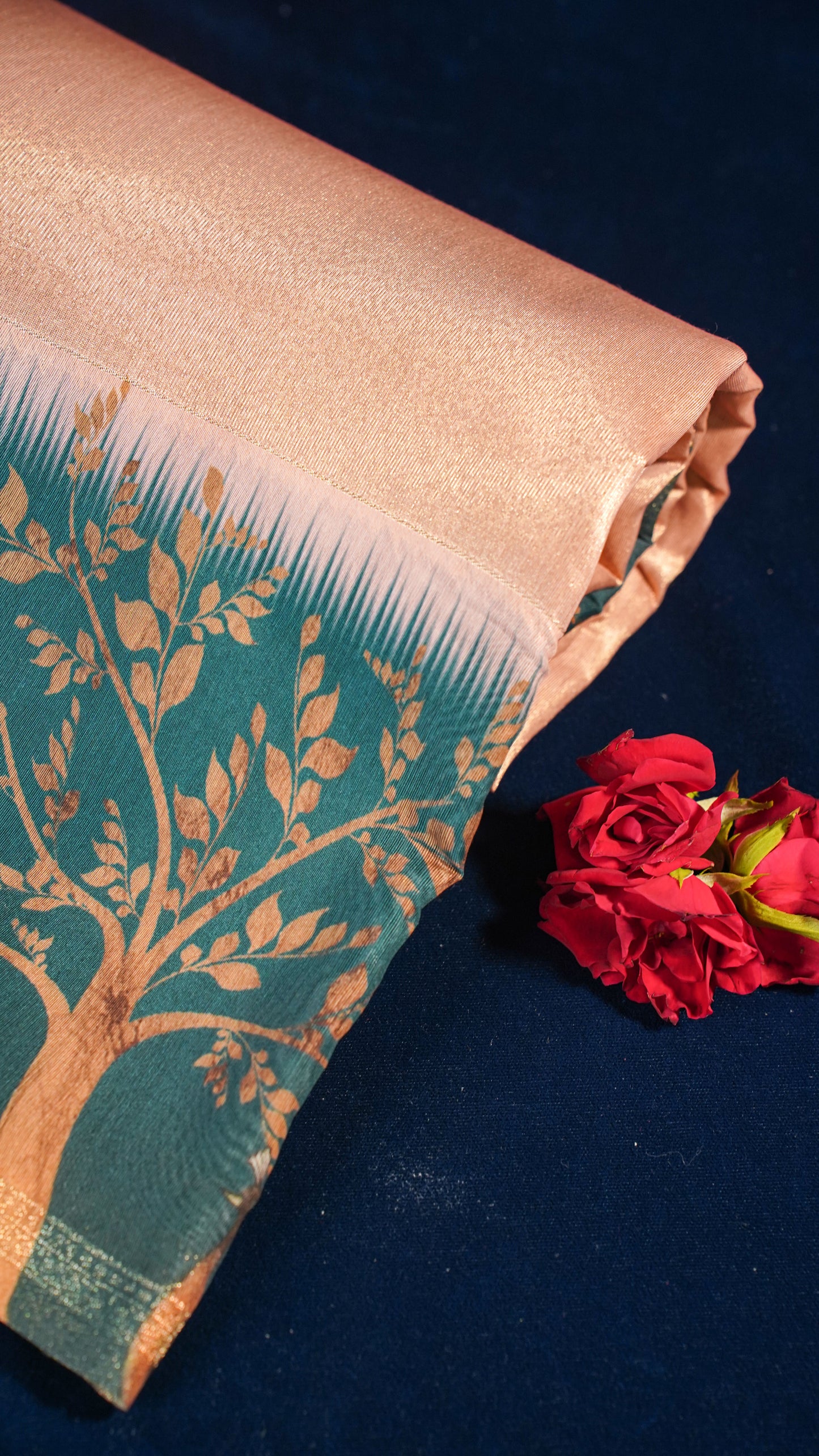 "UTSAV BANARAS 153" Banarasi Peach-Pink Tissue Silk Saree