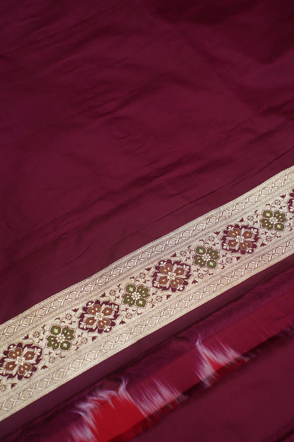 Maroon Pure Kadwa Banarasi Handloom Wedding Saree