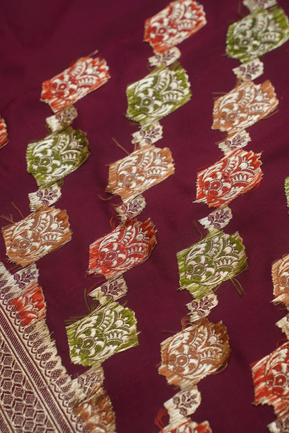 Maroon Pure Kadwa Banarasi Handloom Wedding Saree