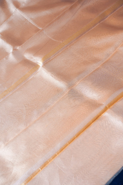 Light Peach Pure Tissue Silk Banarasi Handloom Saree