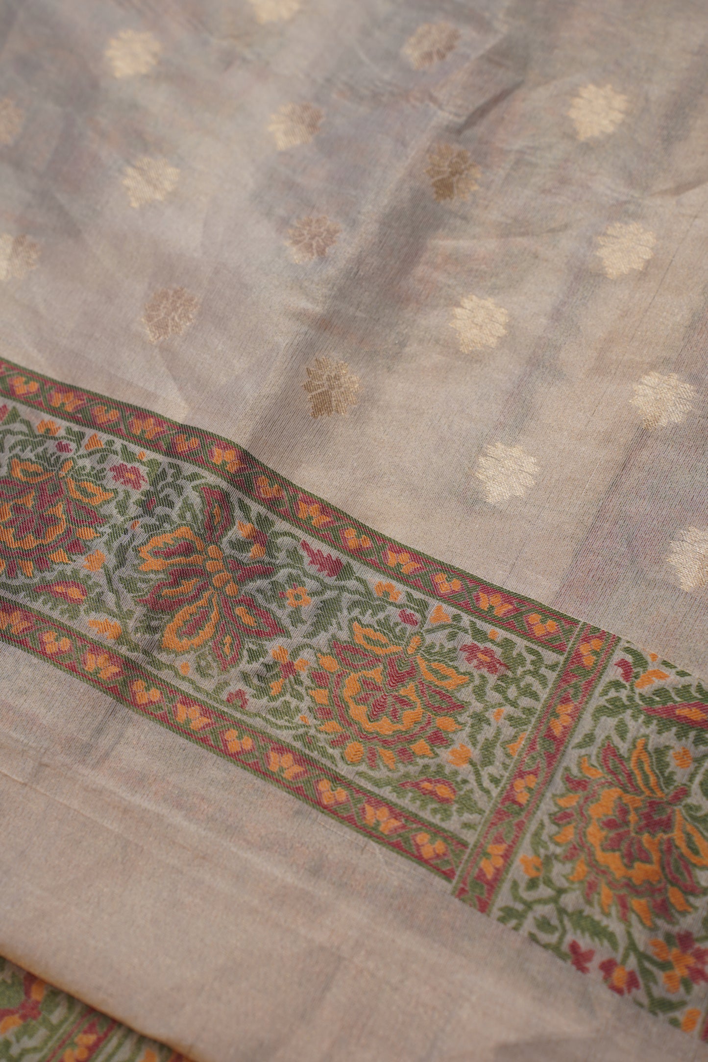 Metallic Pure Kadwa Jamdani Banarasi Handloom Saree