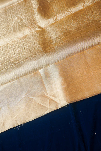 Golden Pure Tissue Silk Banarasi Handloom Saree